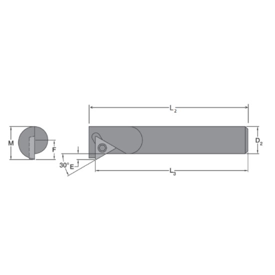 Picture of Everede Tool SRCH1120 Triangle Boring Bar Dia0.5000 Positive 0.5000 12.70mm - 1/2 Cutter Dia